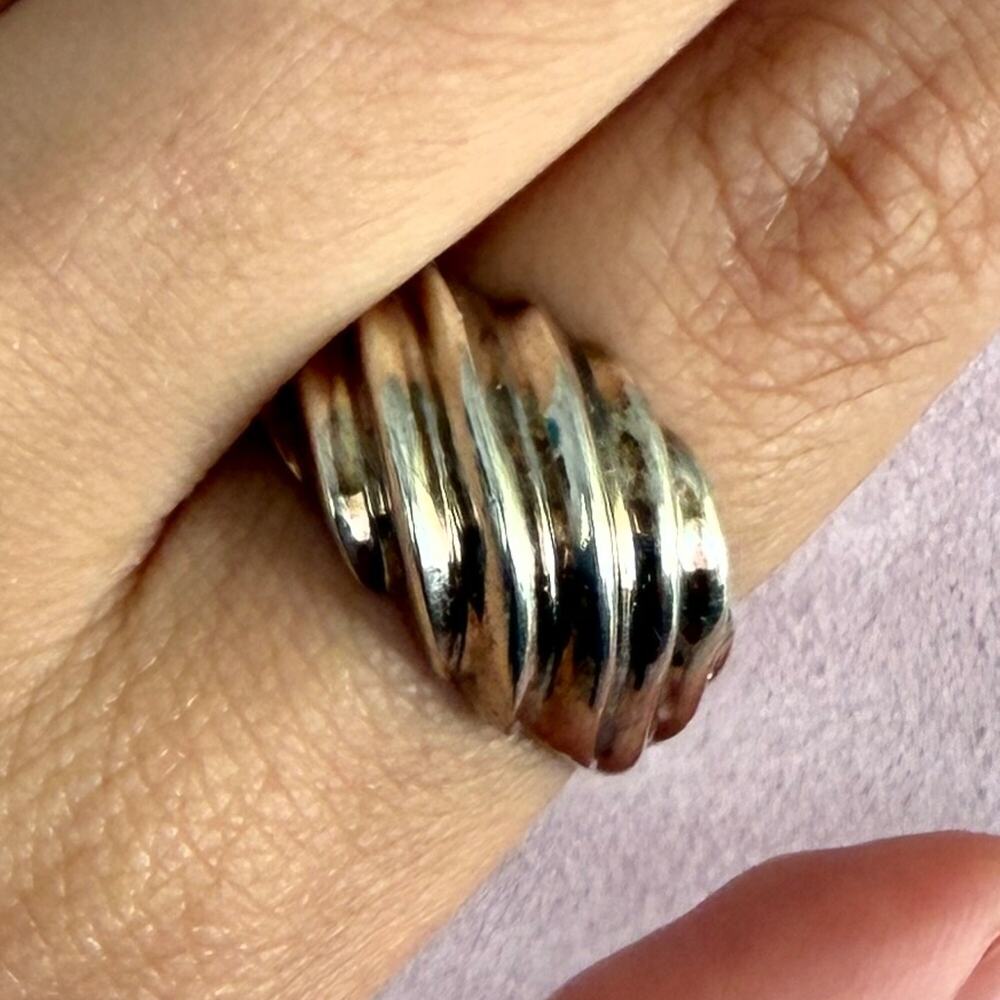 sterling silver vintage scalloped dome ring size 10